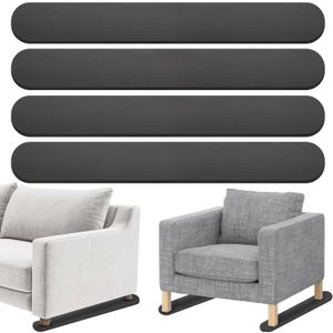 4 Pack Non-Slip Furniture Rail Pads for Recliners,Sofa,couches.Rubber Recliner Chair Floor Protectors,Pads to Keep Furniture from Sliding for Hardwood, Carpet, Marble Floor. 30.5''x3.9''