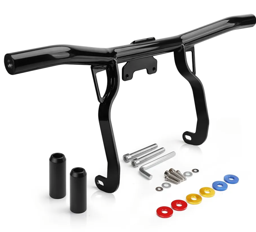 Motorcycle Engine Guard Crash Bar Compatible with Harley Davidson Touring Street Glide Road Glide Road King Electra Glide Ultra Limited Flat Out Bar Black 2014-Up