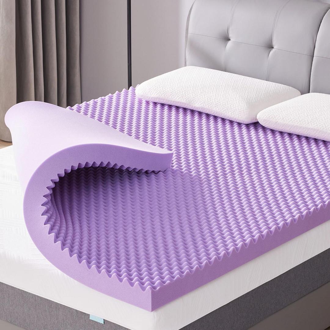 SINWEEK 3 Inch Egg Crate Memory Foam Mattress Topper Twin XL, Twin Extra Long Mattress Pads for College Dorm Single Bed, Pressure Relieve CertiPUR-US Certified, 39x80 Inches