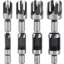 8pcs Wood Plug Cutter Drill Bits Straight and Tapered Taper Woodworking Hole Saw Cutting Tool Carbon Steel Taper Claw Type Wood Plug Cutter Set 5/8" 1/2" 3/8" 1/4 "(6mm 10mm 13mm 16mm)