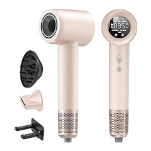 Hair Dryer, 1600W High Speed Ionic Blow Dryer with 300 Million Negative Ions, 160000 RPM Brushless Motor for Fast Drying, 59dB Low Noise & 65M/S Hair Dryers for Home Travel, Pink