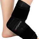 Comfytemp Ankle Foot Ice Pack Wrap for Plantar Fasciitis Relief, Ankles Brace for Sprain, Heel Spur, Swelling, Achilles Tendonitis, Cold Bag for Injuries Reusable, Hot Cold Compress, 1 Pack (Black)