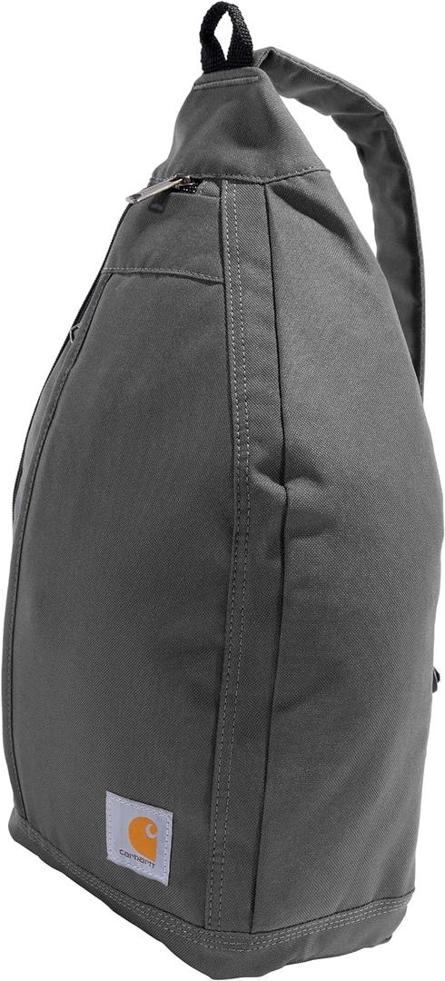 Carhartt Durable Sling Bag, Crossbody Backpack with Side Release Buckle, Tablet Sleeve and Adjustable Strap, Gravel