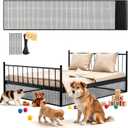 Under Bed Blocker for Pets - Extra Tall Pet Proof Barrier with Zip Ties, Cuttable Furniture Blocker to Stop Dogs, Cats & Toys from Entering Under King/Queen Size Beds & Couches (Black, 240 x 16 Inch)