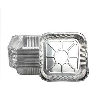 Non-Stick Disposable Air Fryer Aluminum Foil Liners Square 50PCS, Oil-Proof Aluminum Foil Tin Box Also for Steamer Basket Instant Pot Oven & Grill (7 * 7 Inch-Square)
