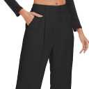 Summer Work Pants for Women Business Casual Office Dress Pants Trousers with Pockets, X-Large, Black (Thin) (Black)