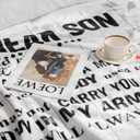 Gifts for Son from Mom Fathers Day Birthday Gifts to My Son Blanket Boys Christmas Valentines Day Gifts for Him Love Son Letters Printed Soft Throw for Bed Couch 60" x 50"