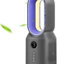 Desk Fan, 13 Inch Portable Bladeless Fan, Small Quiet Office Fan with 106 Oscillating, 3 Speeds & Night light, LED Display, Button Control, Personal Battery Operated Table Fan for Bedroom, Office, Home