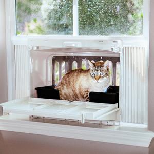 VistaLoo Window Catio, Perch & Litter Box  Premium Outdoor Freedom for Indoor Cats, Natural Odor-Free Living & Enrichment, All Weather Comfort, Easy Clean, Saves Space, 2-Year Protection, USA Made
