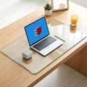Tempered Glass Desk Pad 32" x 20" - Clear Non-Slip Office Desk Mat for Keyboard & Monitor, Easy to Clean Glass Writing Pad for Home & Work