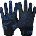 Baseball Batting Gloves for Youth Adult Mens Kids Boys Padded Comfortable Softball Batting Gloves with Super Grip Finger Fit Palms, Size Adult Large (Blue)