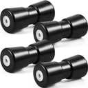 Frienda 4 Pcs 8in/12in Heavy Duty Boat Trailer Roller Robust Rubber Bow Roller Bow Stop Boat Trailer Parts Replacement Accessories Black Rubber Shaft Keel