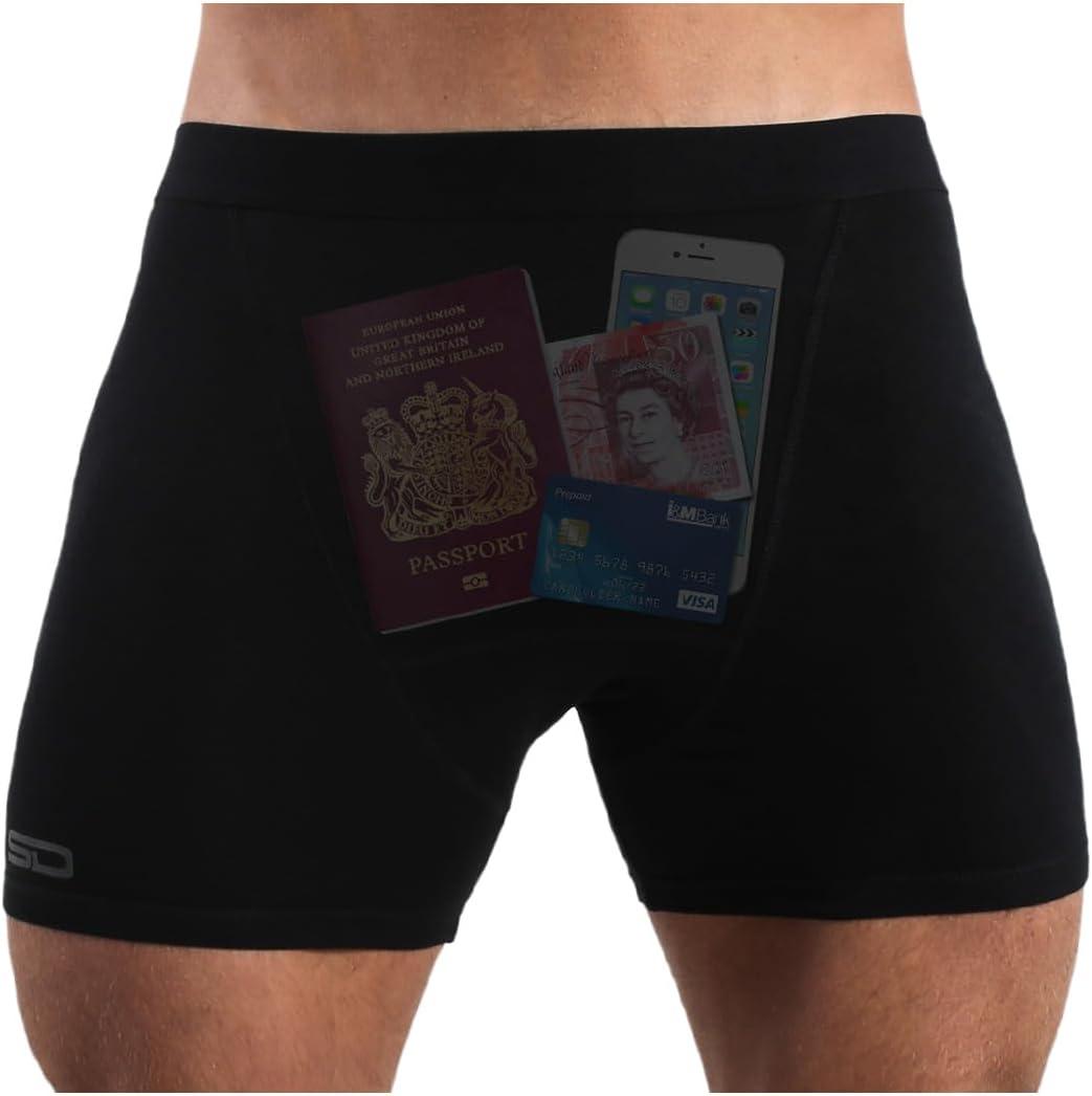 Smuggling Duds Boxer Brief Shorts - Anti Theft, Pickpocket Proof, Travel Pocket Underwear (Super Stealth 1p), Size: X-Large
