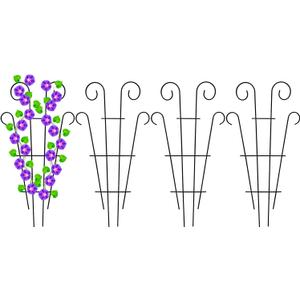 Mklsit 4 Pack 23'' Metal Garden Trellis for Climbing Plants Outdoor, Indoor Plant Trellis Support for Potted Plants, Rustproof Pot Trellis for Houseplant Flower Vines Ivy, Wave Shape, Black, 23.6" Wave Shape