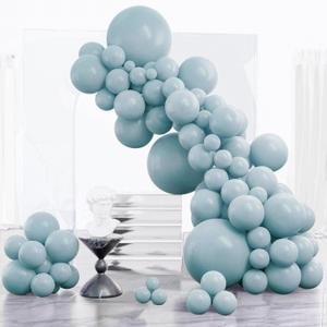 2 x PartyWoo Dusty Blue Balloons 85pcs Different Sizes of 18 12 10 5 Inch Light Blue Aqua Boho Balloon Arch Kit Garland for Graduation Baby Shower Gender Reveal Birthday Party Decorations Blue-F28