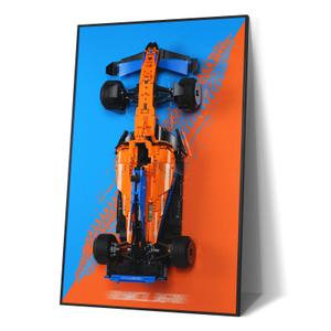 Display Wallboard for Lego McLaren Formula 1 Race Car, Wall Mount for Lego 42141 Collectible F1 Model Kit (Car Not Included),New Background