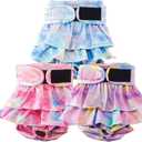 Reusable Dog Diapers Female Washable, Premium Doggie Diaper for Dogs, Pack of 3, Highly Absorbent Small Dog Diaper for Heat, Incontinence and Puppy Training(S)