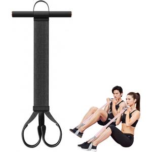 2025 New Yoga Pedal Resistance Fabric Band with Handles Anti-Broken Elastic Sit Up Pull Rope for Strength Training 120lb Full-Body Excercise Band Portable Unisex Resistance Exercise Bands (Black)
