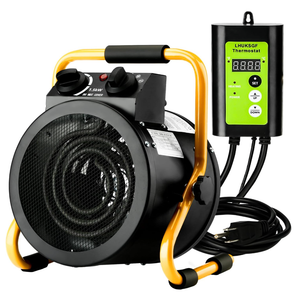 LHUKSGF Greenhouse Heater with Digital Thermostat, Grow Tent Heaters, Overheat Protection, Fast Heating for Green House, Flower Room, YellowBlack