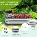 zizin 2 Pack Galvanized Raised Garden Bed Metal Oval Raised Garden Beds Outdoor Planter Box for Vegetables (6x3x1FT, Silver)