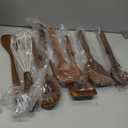 Wooden Utensil Set 8 Pcs – Sturdy & Easy to Clean, Natural Teak Wooden Spoons for Cooking 