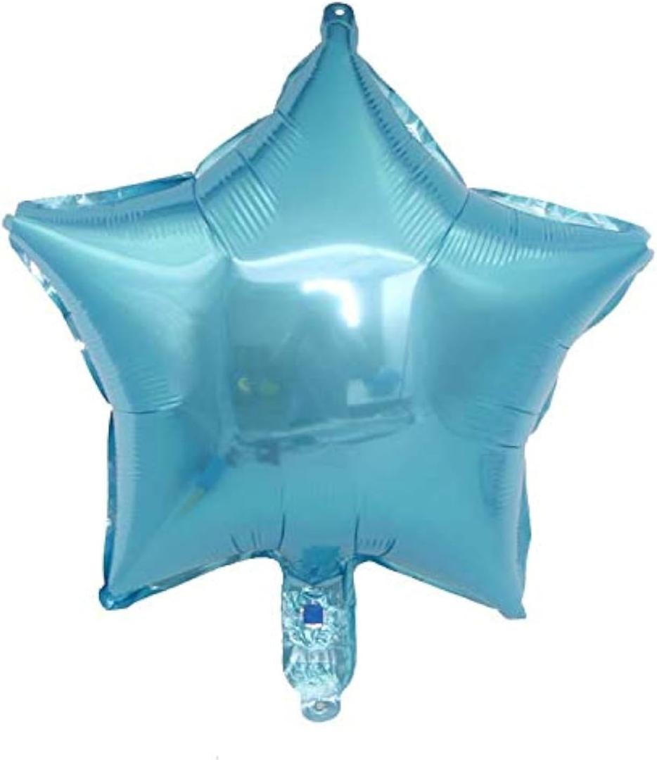 MEETINGU Light Blue Star Shape Foil Balloons 18Inch Light Blue Foil Balloons 10 PCS Baby Blue Star Mylar Balloons for Wedding, Graduation, Baby Shower, Birthday Party Decorations
