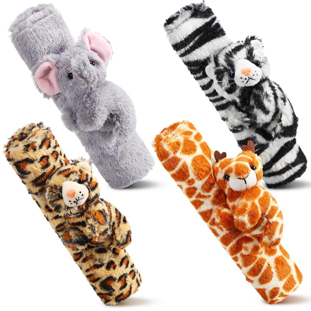 4 Pcs Animal Car Seat Belt Covers Plush Seatbelt Strap Cover Soft Seatbelt Shoulder Pads Seat Belt Cushion Decorative Padded Vehicle Accessory for Kids Adults(Forest)