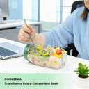 Salad To Go Food Container Durable Food Grade Salad Jar with Side Opening Anti-Sogging Food Containers for Lunch, Meal Prepping Non-BPA Dishwasher and Microwave Safe Tritan 30 oz