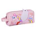 NOHOO Pencil case, Cute Animal Print Pencil bag for kids, Lightweight Portable pencil pouch with Zipper for Girls Boy Students Teens Adults School office Travel Holder Box - Pink Unicorn