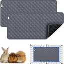 Guinea Pig Cage Liners,Washable Guinea Pig Bedding for C&C Cage 2x1 2 Pack, Reusable & Anti Slip & Waterproof, Absorbent Guinea Pig Pee Pad for Small Animal, Rabbit, Bunny, Chinchilla (Gray)