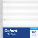 Oxford Loose Leaf Paper, 500 Sheets, College Rule Filler Notebook Paper, 8-1/2" x 11", 3-Hole Punched Fits 3-Ring Binders (62349)