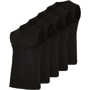 Real Essentials 5 Pack: Men's Cotton Sleeveless Crewneck Tank Top Casual Shirts Tees- Set 1, 4X Tall