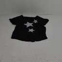 SweatyRocks Women's V Neck Dolman Short Sleeve Star Print Tee Shirts Summer Tops, M