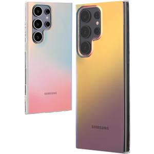 Iridescent Holographic Phone case for Samsung Galaxy s23 Ultra Case, [10FT Drop Protection] Translucent Matte Hard PC Back with Soft Silicone Edge Slim Protective for Samsung Galaxy s23 Ultra Case