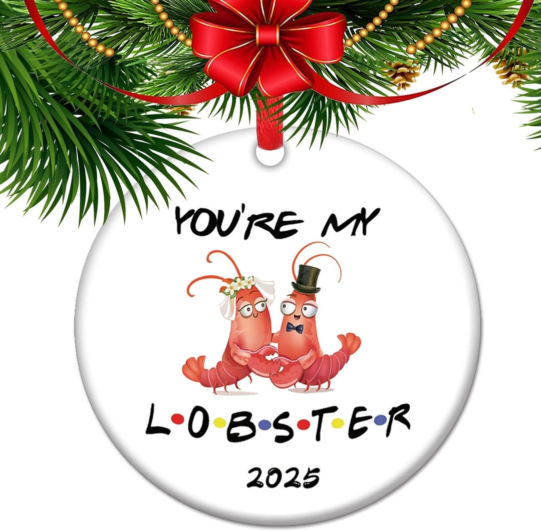 2 x You are My Lobster - Our First Christmas as Mr & Mrs - 2025 Christmas Wedding Decoration, Newlyweds Married Keepsake (1)