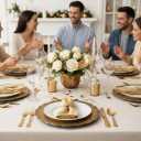 Gold Charger Plates Set of 10, 13 Inch Plastic Plate Chargers | Vintage Style for Weddings, Holiday Parties, Banquets & Family Gatherings, Elegant Chargers for Dinner Plates (10, Gold-XRK), 1313