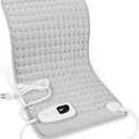 Deepsoon Heating Pad,Electric Heating Pads for Back,Neck,Moist Heating Pad for Abdomen Shoulder Knee Legs,Dry/Moist Heat&Auto Shut Off,Mother's Day Birthday for Men and Women,Light Gray,24x12 Inch