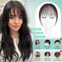 Benehair Clip on Bangs Real Human Hair with 360 Full Coverage, 3D Air Bangs for Daily Wear, Natural Seamless Fit for Women Natural Black