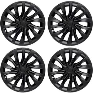 Wheel Covers for Tesla Model 3 Wheel Covers, Wheel Cover Hubcaps Compatible with Tesla Model 3 (Highland Model 3 18" Nova Matte Black)