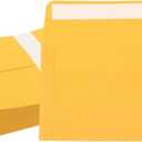 PATIKIL 6x4 Inch Invitation Envelopes, 50 Pcs A6 Greeting Card Envelopes Flat-Flap Envelopes Card Sleeves for Mailing Wedding Sending Birthday Graduation Gift Party, Dark Golden Yellow