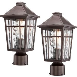 Darkaway Outdoor Post Lights Lamp Post Light Fixture, Waterproof Aluminum Housing with Water Ripple Glass, Fence Post Deck Lighting for Garden Patio Pathway (Medium-2 Pack, Oil-Rubbed Bronze) Darkaway Outdoor Post Lights Lamp Post Light Fixture, Waterproof Aluminum Housing with Water Ripple Glass, Fence Post Deck Lighting for Garden Patio Pathway (Medium-2 Pack, Oil-Rubbed Bronze)