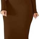 Women's Sexy Basic Long Sleeve Turtleneck Bodycon Party Long Pencil Dress