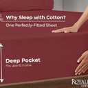 Royale Linens 100% Organic Cotton Fitted Sheet - Percale Weave - Super Soft Deep Pocket Bottom Sheets - Elastic Sheet Twin Size - Twin Fitted Sheets Only - (39"x75"+15", Red)