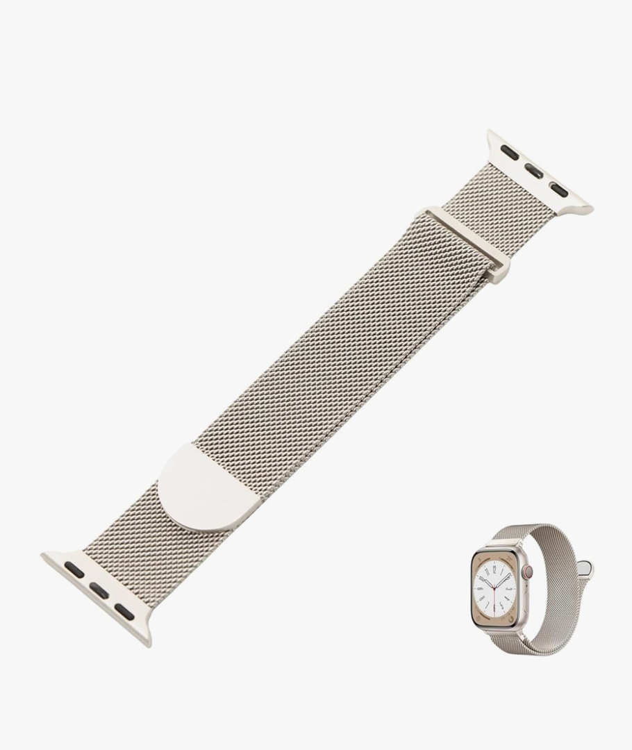 Stainless Steel Mesh Loop with Semicircular Buckle for Apple Watch Replacement Bands Compatible with iwatch Band