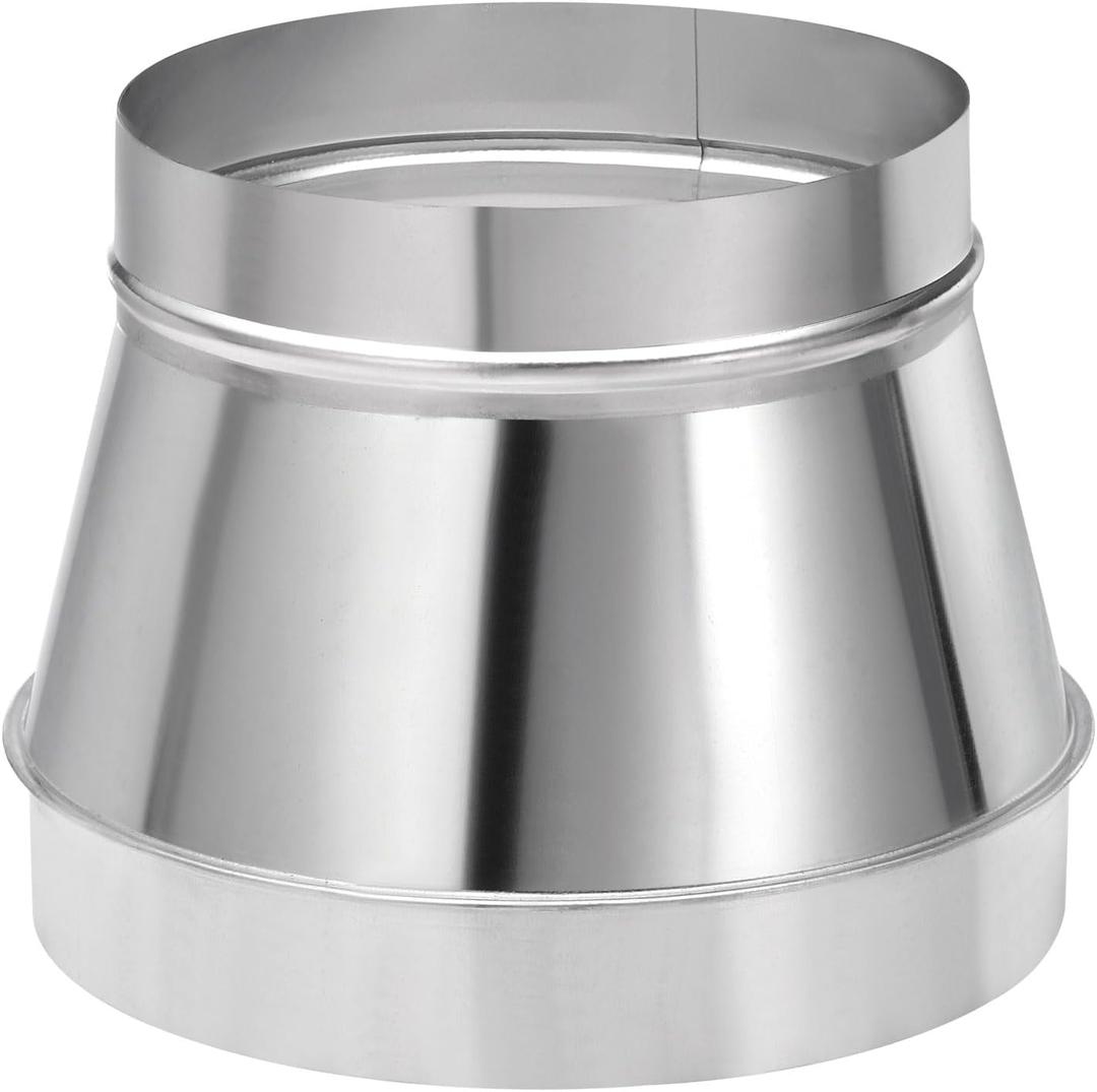 PATIKIL 10 Inch to 8 Inch Round Duct Reducer Increaser Connector, Galvanized Steel Air Duct Adapter Pipe Fitting for Bathroom Kitchen Inline Ventilation Systems, Silver Tone