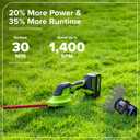 Greenworks 24V Cordless Shear Shrubber, 1.5Ah USB Battery and Charger Included
