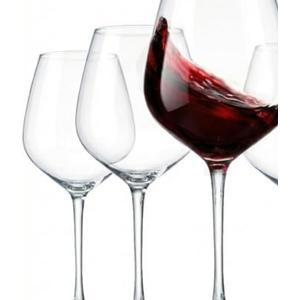 Paksh Novelty Italian Red Glasses - 18 Ounce - Glass Clear (Set of 3)