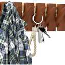 Wood Wall Mounted Coat Rack-10 Hooks Piano Coat Rack Wall Coat Rack Flip Down Wall Hook Rack Coat Hooks Wall Mount Entryway Wall Art Hook for Entryway Living Room Bedroom Bathroom Kitchen