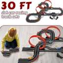 30 FT Slot Car Race Tracks Sets Toys for Ages 8-10 -1:43 Dual Race Car Track with 4 Slot Cars, 2 Hand Controllers, Christmas, Birthday Gift Toys for Ages 8-13