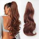 DAXSRXI Claw Clip Ponytail Extension, Clip in Ponytail, 14 Inch, 30B | Copper Brown, Ponytail Extension, Pony Tails Hair Extensions, Hair Ponytail Extension
